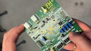 A detailed view of a chip board. The Fachhochschule Dortmund logo can be seen at the top.