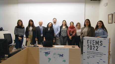 Group photo of the E-TEMS team from Bilbao, including participants from FH Dortmund.