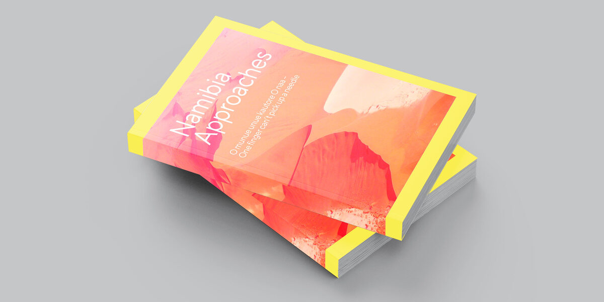 Two copies of the project brochure "Namibia Approaches" stacked on top of each other.