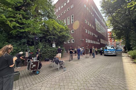 Szene beim Tatort-Dreh am MOP.