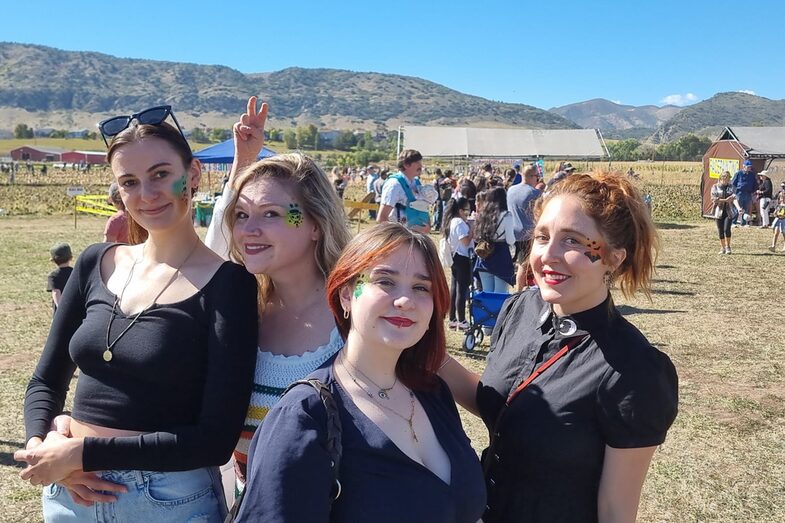 Student Marlin Baer on a semester abroad in Denver, here visiting a folk festival