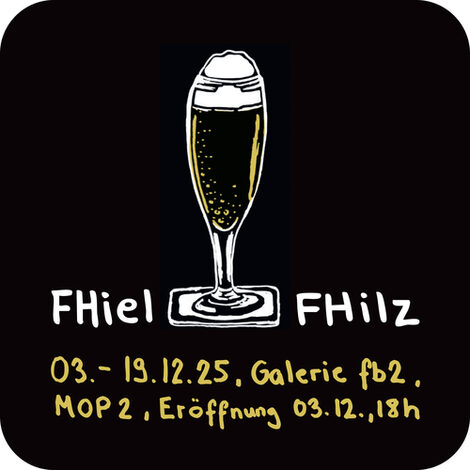 Bierdeckel mit Informationen zur Ausstellung 03.12.25 - 19.12.25, Eröffnung 03.12.25, 18 Uhr